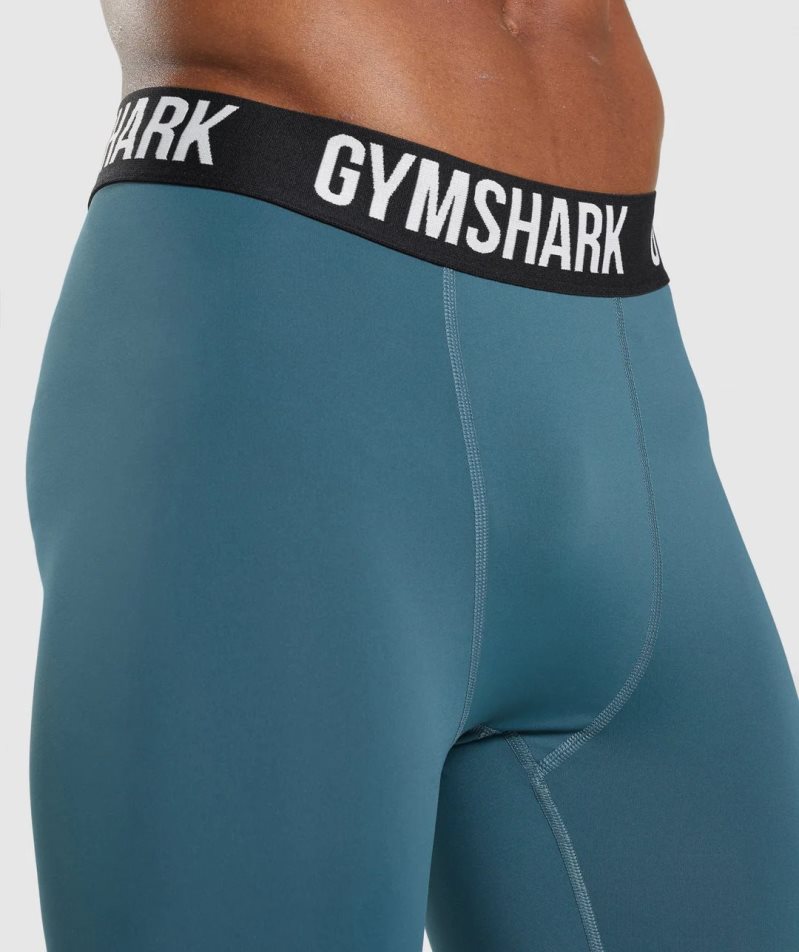 Men's Gymshark Element Baselayer Leggings Turquoise | NZ 8WHQYD